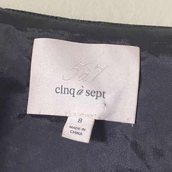 Cinq A Sept Ryder Velvet Mini Black Dress Tassle Backless Size 8 - Picture 12 of 13